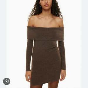 Aritzia Wilfred Free ROMOLO Stretchy Mini Off Shoulder Dress Size S